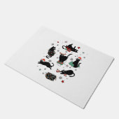 クリスマスの黒猫 ドアマット (アングル)