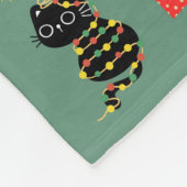 クリスマスの黒猫 フリースブランケット (角)