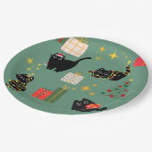 クリスマスの黒猫 ペーパープレート (アングル)