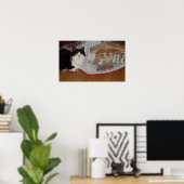 クリスマスの黒猫 ポスター (ホームオフィス)