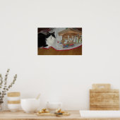 クリスマスの黒猫 ポスター (キッチン)