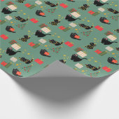 クリスマスの黒猫 ラッピングペーパー (角)