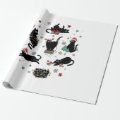 クリスマスの黒猫 ラッピングペーパー (アンロールド)
