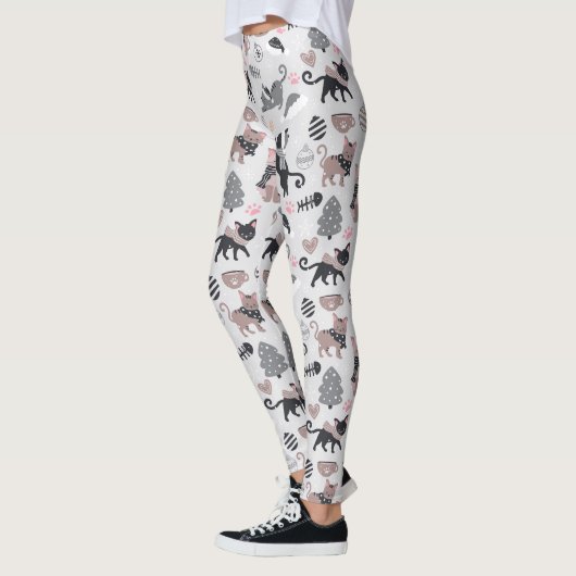 クリスマスの黒猫 レギンス (左)