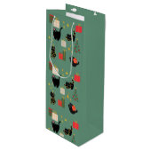 クリスマスの黒猫 ワインギフトバッグ (正面アングル)