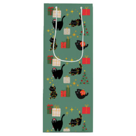 クリスマスの黒猫 ワインギフトバッグ