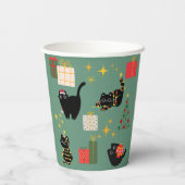 クリスマスの黒猫 紙コップ (裏面)