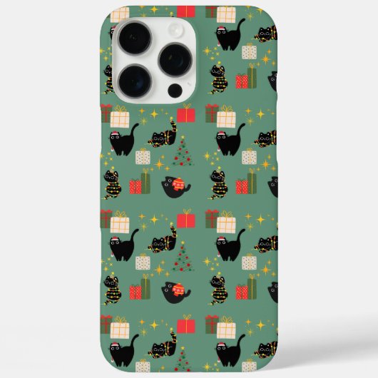 クリスマスの黒猫 Case-Mate iPhoneケース (裏面)