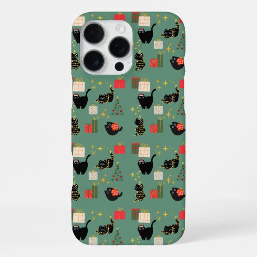 クリスマスの黒猫 iPhoneケース (裏面)