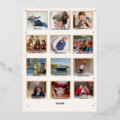 クリスマスの1年を振り返るマルチ写真モダンテンプレート 箔シーズンカード (裏面)