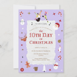 クリスマスの10日目 かわいい1月 Xmasパーティー 招待状