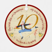 クリスマスの10日目 十人の貴族のジャンプ メタルオーナメント (正面)