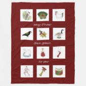 クリスマスの12の日私の真の愛の毛布 フリースブランケット (正面)