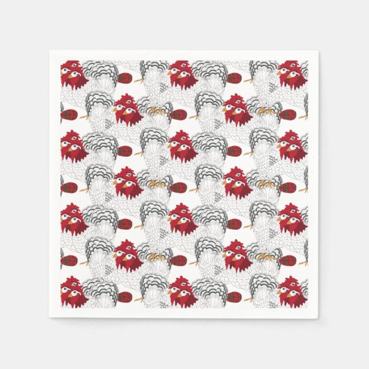 クリスマスの12の日3ヘンフランスの スタンダードカクテルナプキン (正面)