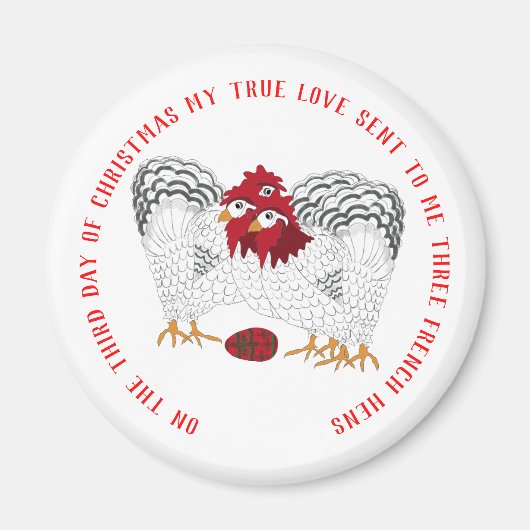 クリスマスの12の日3ヘンフランスの マグネット (正面)