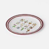 クリスマスの12日あなたのボーダー色 ペーパープレート (アングル)