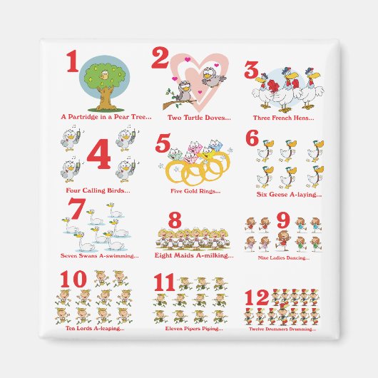 クリスマスの12日完了 マグネット (正面)