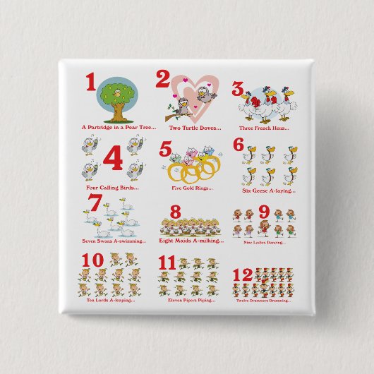 クリスマスの12日完了 缶バッジ (正面)