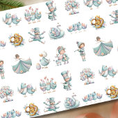 クリスマスの12日間の幻想的なイラストパターン 薄葉紙