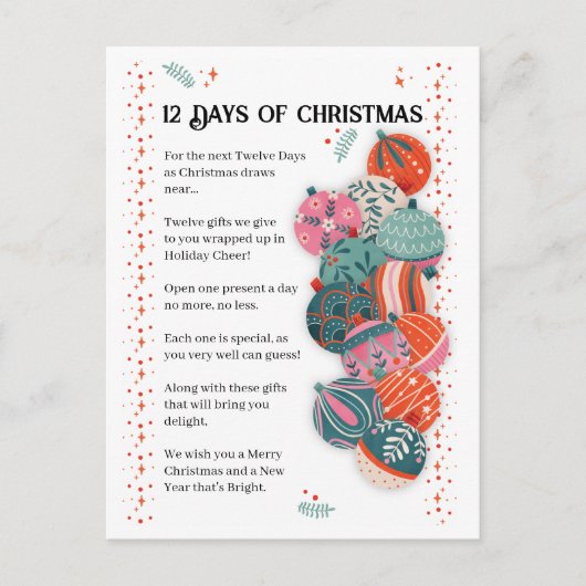 クリスマスの12日間の手紙 シーズンポストカード (正面)