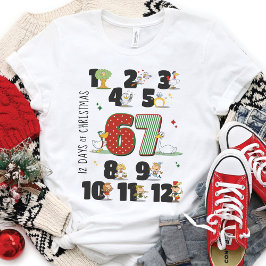 クリスマスの12日間の面白い67 6 7シックスセブンMeme Tシャツ