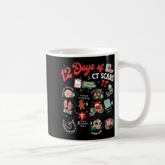 クリスマスの12日間のCTスキャン CT技師 猫スキャン コーヒーマグカップ (右)
