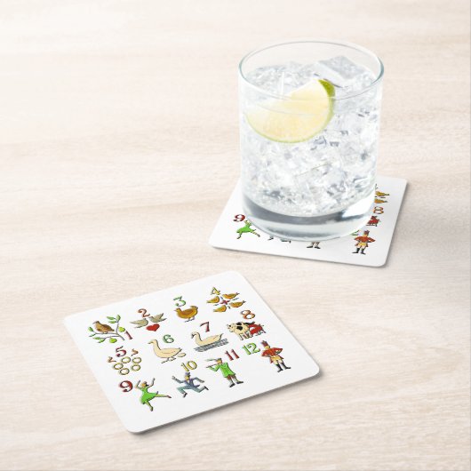 クリスマスの12日 スクエアペーパーコースター (インサイチュ)