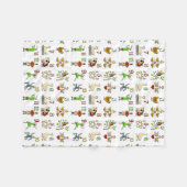 クリスマスの12日 フリースブランケット (正面(横))