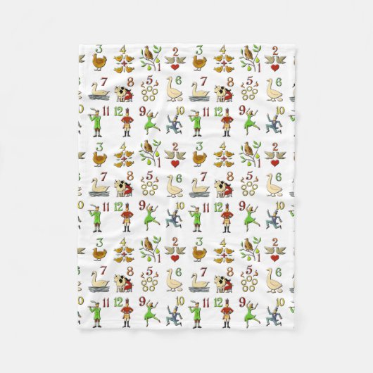 クリスマスの12日 フリースブランケット (正面)