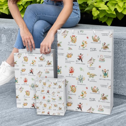 クリスマスの12日 |休日 ミディアムペーパーバッグ