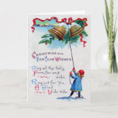 クリスマスの1911年のヴィンテージの鐘 シーズンカード (正面)