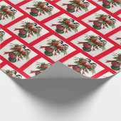 クリスマスの2匹のシカダイとオーナメント ラッピングペーパー (角)