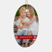 クリスマスの2012年の写真の記念品のオーナメント セラミックオーナメント (右)