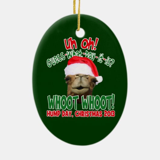 クリスマスの2013年のこぶ日のラクダのオーナメント セラミックオーナメント (裏面)