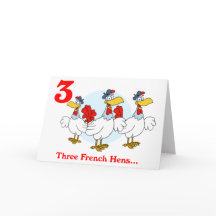 クリスマスの3日目に3羽の鶏フランスのが