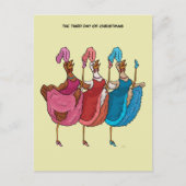 クリスマスの3日目(3つのヘフランスのン)はがき シーズンポストカード (正面)