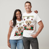 クリスマスの3D犬 Tシャツ (ユニセックス)