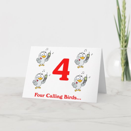 クリスマスの4日目に四羽の鳴く鳥 シーズンカード (正面)
