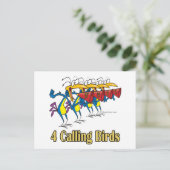 クリスマスの4日目の4羽の鳴き鳥 シーズンポストカード (スタンド正面)