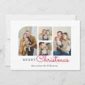 クリスマスの4枚の写真のコラージュ 現代のミニマル シーズンカード (正面)