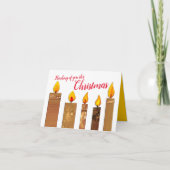 クリスマスの5つのろうそくを灯した紙のアート作品 カード (正面)