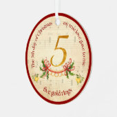 クリスマスの5日目 五つの金の指輪 メタルオーナメント (正面左)