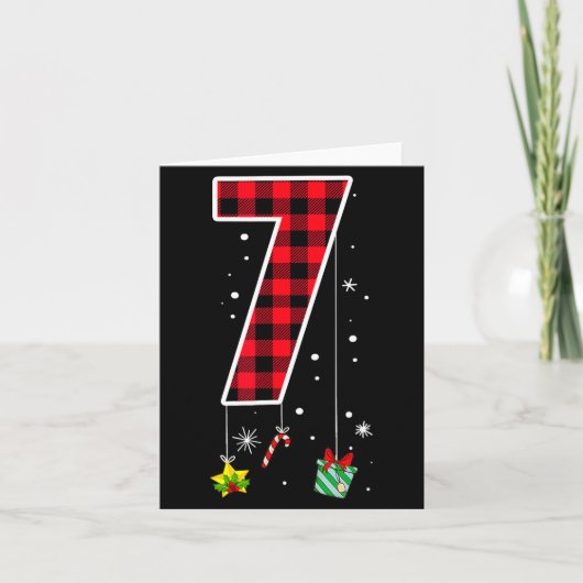 クリスマスの6 7 六 七 数字 7 楽しい ミーム カード (正面)