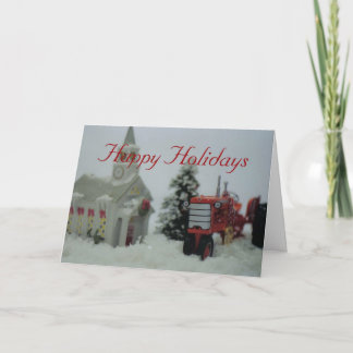 クリスマスの8台のおもちゃのトラクター シーズンカード