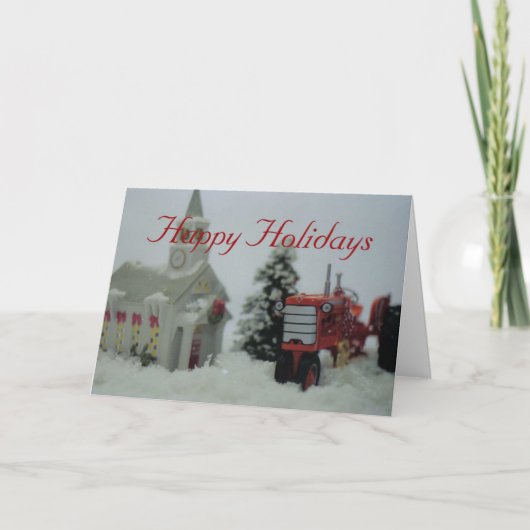 クリスマスの8台のおもちゃのトラクター シーズンカード (正面)