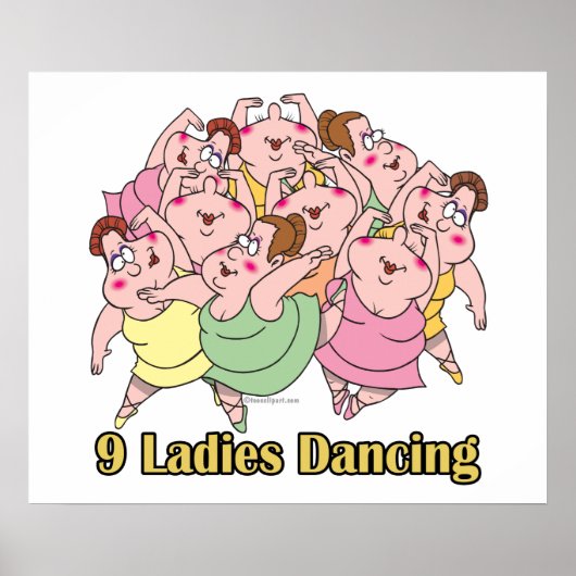 クリスマスの9日目に踊る9人の淑女たち ポスター (正面)