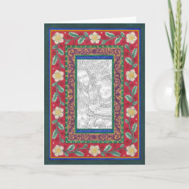クリスマスの~のヒイラギおよびヘレボルスのPhotoframeカード シーズンカード