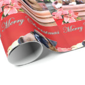 クリスマスの   ボクサー犬の包装紙 ラッピングペーパー (ロールコーナー)