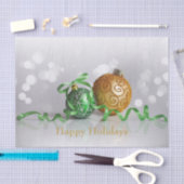 クリスマスの《写真》ぼけ味のクリスマスの球 薄葉紙 (クラフト)