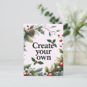 クリスマスの「自分の写真を作成」 ポストカード (スタンド正面)